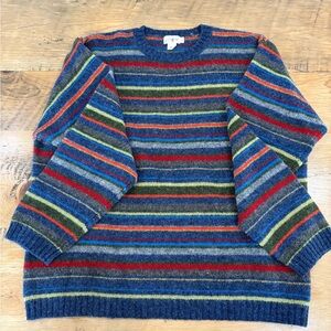 J. Crew Multicolor Striped Crewneck Sweater